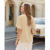 image:imagesiliteelon Women Dressy Casual Blouses Ruffle Short Sleeve V Neck Tops Flowy Loose Fitting Work Business Casual ShirtBeige