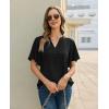 image:imagesiliteelon Women Dressy Casual Blouses Ruffle Short Sleeve V Neck Tops Flowy Loose Fitting Work Business Casual ShirtBlack