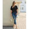 image:imagesiliteelon Women Dressy Casual Blouses Ruffle Short Sleeve V Neck Tops Flowy Loose Fitting Work Business Casual ShirtBlack