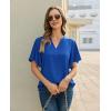 image:imagesiliteelon Women Dressy Casual Blouses Ruffle Short Sleeve V Neck Tops Flowy Loose Fitting Work Business Casual ShirtRoyal Blue