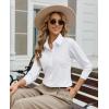 image:imagesiliteelon Womens Stretch Button Down Shirt Fitted Dress Shirt Long Sleeve Wrinkle Free Collared Business Casual BlouseA White