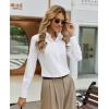 image:imagesiliteelon Womens Stretch Button Down Shirt Fitted Dress Shirt Long Sleeve Wrinkle Free Collared Business Casual BlouseA White