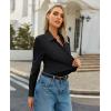 image:imagesiliteelon Womens Stretch Button Down Shirt Fitted Dress Shirt Long Sleeve Wrinkle Free Collared Business Casual BlouseAll Black