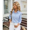 image:imagesiliteelon Womens Stretch Button Down Shirt Fitted Dress Shirt Long Sleeve Wrinkle Free Collared Business Casual BlouseAll Light Blue