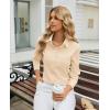 image:imagesiliteelon Womens Stretch Button Down Shirt Fitted Dress Shirt Long Sleeve Wrinkle Free Collared Business Casual BlouseBeige