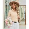 image:imagesiliteelon Womens Stretch Button Down Shirt Fitted Dress Shirt Long Sleeve Wrinkle Free Collared Business Casual BlouseBeige