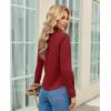 image:imagesiliteelon Womens Stretch Button Down Shirt Fitted Dress Shirt Long Sleeve Wrinkle Free Collared Business Casual BlouseBurgundy