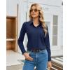 image:imagesiliteelon Womens Stretch Button Down Shirt Fitted Dress Shirt Long Sleeve Wrinkle Free Collared Business Casual BlouseDark Blue
