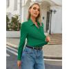 image:imagesiliteelon Womens Stretch Button Down Shirt Fitted Dress Shirt Long Sleeve Wrinkle Free Collared Business Casual BlouseGreen