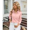 image:imagesiliteelon Womens Stretch Button Down Shirt Fitted Dress Shirt Long Sleeve Wrinkle Free Collared Business Casual BlouseLight Pink
