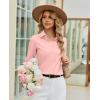 image:imagesiliteelon Womens Stretch Button Down Shirt Fitted Dress Shirt Long Sleeve Wrinkle Free Collared Business Casual BlouseLight Pink