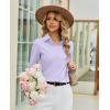 image:imagesiliteelon Womens Stretch Button Down Shirt Fitted Dress Shirt Long Sleeve Wrinkle Free Collared Business Casual BlouseLight Purple