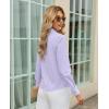 image:imagesiliteelon Womens Stretch Button Down Shirt Fitted Dress Shirt Long Sleeve Wrinkle Free Collared Business Casual BlouseLight Purple
