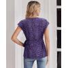 image:imagesiliteelon Womens Wrap Blouse Dressy Casual V Neck Cap Sleeve Dressy Casual Tops Summer Spring Ruched Waist ShirtPurple Haze Leopard