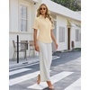 image:imagesiliteelon Button Down Shirts for Women Hidden Placket Short Sleeve Button Up Dress Shirt Business Casual Work BlousesBeige