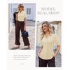 image:imagesiliteelon Button Down Shirts for Women Hidden Placket Short Sleeve Button Up Dress Shirt Business Casual Work BlousesBeige