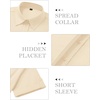 image:imagesiliteelon Button Down Shirts for Women Hidden Placket Short Sleeve Button Up Dress Shirt Business Casual Work BlousesBeige