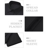 image:imagesiliteelon Button Down Shirts for Women Hidden Placket Short Sleeve Button Up Dress Shirt Business Casual Work BlousesBlack