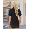 image:imagesiliteelon Button Down Shirts for Women Hidden Placket Short Sleeve Button Up Dress Shirt Business Casual Work BlousesBlack