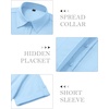 image:imagesiliteelon Button Down Shirts for Women Hidden Placket Short Sleeve Button Up Dress Shirt Business Casual Work BlousesBlue