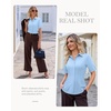 image:imagesiliteelon Button Down Shirts for Women Hidden Placket Short Sleeve Button Up Dress Shirt Business Casual Work BlousesBlue