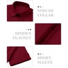 image:imagesiliteelon Button Down Shirts for Women Hidden Placket Short Sleeve Button Up Dress Shirt Business Casual Work BlousesBurgundy