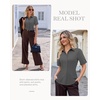image:imagesiliteelon Button Down Shirts for Women Hidden Placket Short Sleeve Button Up Dress Shirt Business Casual Work BlousesGrey