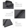 image:imagesiliteelon Button Down Shirts for Women Hidden Placket Short Sleeve Button Up Dress Shirt Business Casual Work BlousesGrey
