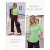 image:imagesiliteelon Button Down Shirts for Women Hidden Placket Short Sleeve Button Up Dress Shirt Business Casual Work BlousesMint Green