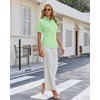 image:imagesiliteelon Button Down Shirts for Women Hidden Placket Short Sleeve Button Up Dress Shirt Business Casual Work BlousesMint Green