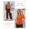 image:imagesiliteelon Button Down Shirts for Women Hidden Placket Short Sleeve Button Up Dress Shirt Business Casual Work BlousesOrange