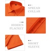 image:imagesiliteelon Button Down Shirts for Women Hidden Placket Short Sleeve Button Up Dress Shirt Business Casual Work BlousesOrange