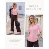 image:imagesiliteelon Button Down Shirts for Women Hidden Placket Short Sleeve Button Up Dress Shirt Business Casual Work BlousesPink