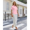image:imagesiliteelon Button Down Shirts for Women Hidden Placket Short Sleeve Button Up Dress Shirt Business Casual Work BlousesPink