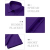 image:imagesiliteelon Button Down Shirts for Women Hidden Placket Short Sleeve Button Up Dress Shirt Business Casual Work BlousesPurple
