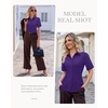 image:imagesiliteelon Button Down Shirts for Women Hidden Placket Short Sleeve Button Up Dress Shirt Business Casual Work BlousesPurple