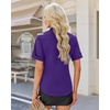 image:imagesiliteelon Button Down Shirts for Women Hidden Placket Short Sleeve Button Up Dress Shirt Business Casual Work BlousesPurple