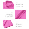 image:imagesiliteelon Button Down Shirts for Women Hidden Placket Short Sleeve Button Up Dress Shirt Business Casual Work BlousesRose Red