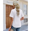 image:imagesiliteelon Button Down Shirts for Women Hidden Placket Short Sleeve Button Up Dress Shirt Business Casual Work BlousesWhite