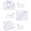 image:imagesiliteelon Button Down Shirts for Women Hidden Placket Short Sleeve Button Up Dress Shirt Business Casual Work BlousesWhite