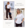 image:imagesiliteelon Button Down Shirts for Women Hidden Placket Short Sleeve Button Up Dress Shirt Business Casual Work BlousesWhite