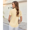 image:imagesiliteelon Slim fit Women Button Down Shirts Stretch Short Sleeve Button up Wrinkle Free Business Classic Office WorkBeige