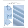 image:imagesiliteelon Slim fit Women Button Down Shirts Stretch Short Sleeve Button up Wrinkle Free Business Classic Office WorkLight Blue