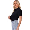 image:imagesiliteelon Womens Button Down Shirt Slim Fit Stretch Short Sleeve Dress Shirt Wrinkle Free Collared Business Work Blouse TopBlack