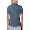 image:imagesiliteelon Womens Button Down Shirt Slim Fit Stretch Short Sleeve Dress Shirt Wrinkle Free Collared Business Work Blouse TopGrey Blue