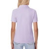 image:imagesiliteelon Womens Button Down Shirt Slim Fit Stretch Short Sleeve Dress Shirt Wrinkle Free Collared Business Work Blouse TopLight Purple