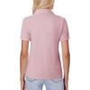 image:imagesiliteelon Womens Button Down Shirt Slim Fit Stretch Short Sleeve Dress Shirt Wrinkle Free Collared Business Work Blouse TopPink