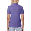 image:imagesiliteelon Womens Button Down Shirt Slim Fit Stretch Short Sleeve Dress Shirt Wrinkle Free Collared Business Work Blouse TopPurple