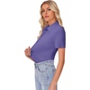 image:imagesiliteelon Womens Button Down Shirt Slim Fit Stretch Short Sleeve Dress Shirt Wrinkle Free Collared Business Work Blouse TopPurple