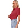 image:imagesiliteelon Womens Button Down Shirt Slim Fit Stretch Short Sleeve Dress Shirt Wrinkle Free Collared Business Work Blouse TopRed